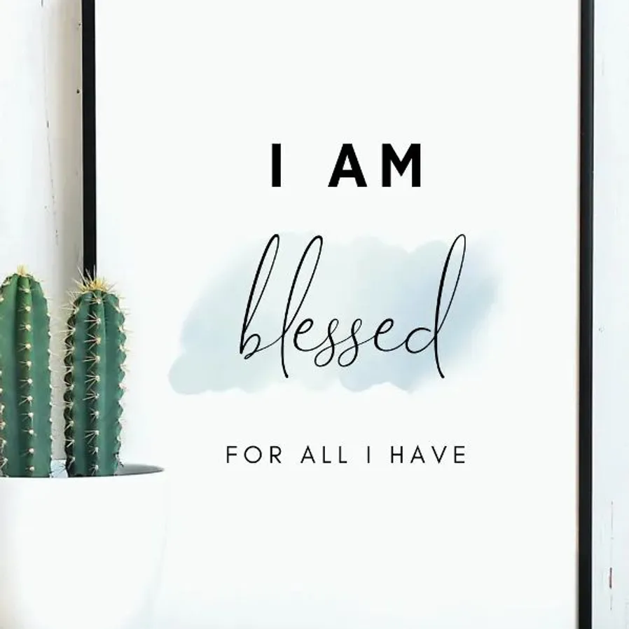 Motivational Wall Art Prints ''i am blessed for all i have'' Home ...