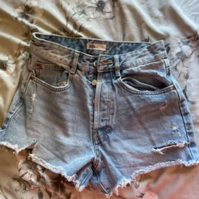 summer bum shorts ripped at the bottom slightly( denim)