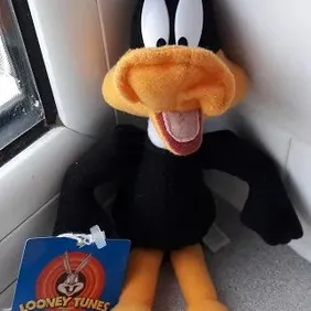 DAFFY DUCK, Plush/Beanie, Tagged, Play by Play, WARNER BROS. 1998