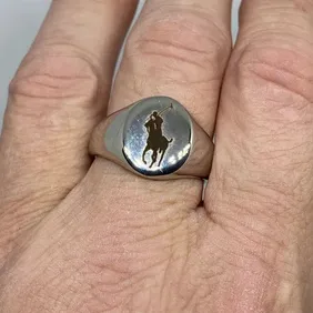 Ralph Lauren Polo New silver tone luxury designer ring jewellery men's women's designer