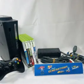 Microsoft Xbox 360 Console 1 Controller, Power & AV Cable 5 FREE GAMES