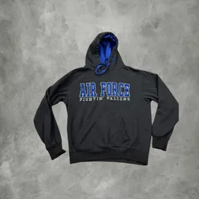 Mens Air Force Fightin Falcons Hoodie Gray Blue Size L