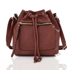 Joblot of 10 x Red Brown Front Zip Shoulder Bags.