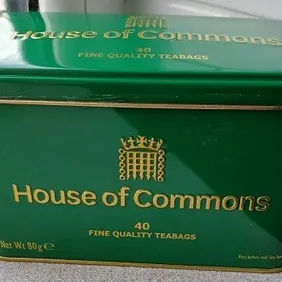House of Commons Tea Tin, Empty
