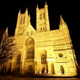 Lincoln Cathedral (Black Sky) - Photographic Print Greetings Card