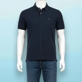 Tommy Hilfiger Men's Polo Shirt - Navy Blue, Size M, Regular Fit