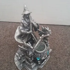 The Primordial Cauldron Wizard Pewter Ornament Designed by J.Axagh