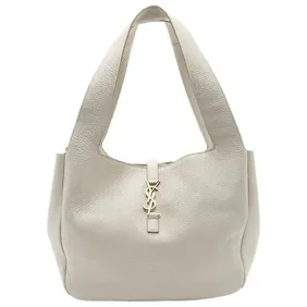 Saint Laurent Grained Calfskin Monogram Shoulder Bag