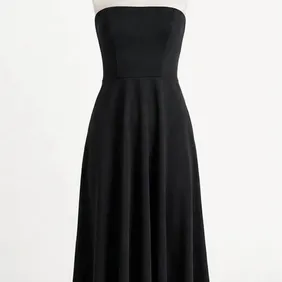 Elegant Black Strapless Skater Dress - Like New, Worn OnceChic and timeless, snag this barely worn b