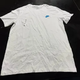 Nike The Nike Tee White Men's T-shirt with blue logo size M