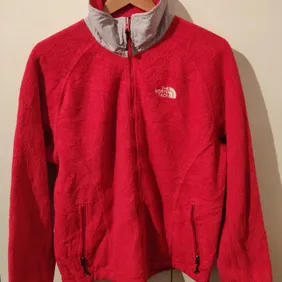 Red North Face Zipped Fleece Jacket, M women's 