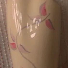 Arthur Wood Vase, Pink & Grey floral 1950s Retro Shabby Chic vintage