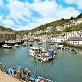 Polperro Harbour Cornwall - Photographic Print Greetings Card