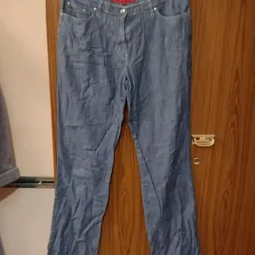 Fcuk Denim Look Trousers Size 12 Never worn slightly wide fit lovely trousers just to long on me wou