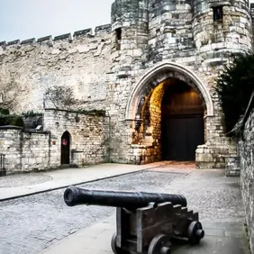 Lincoln Castle Main Gate - Photographic Print Greetings Card