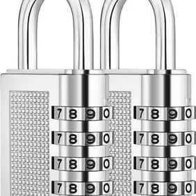 Combination Padlock with 4-Digit Smooth Dial Lock Security Padlock Weather Proof Lock for Travel Bag