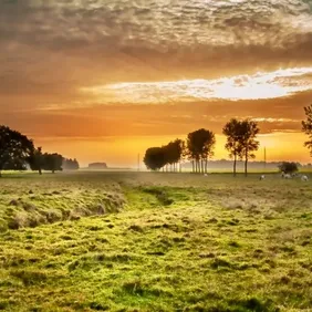 Sunset on Lincolnshire Wolds - Photographic Print Greetings Card