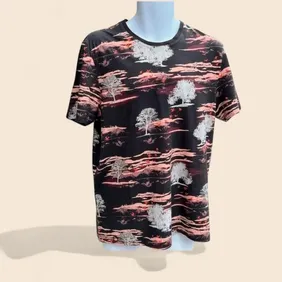 Ted Baker T-Shirt with Sunset Tree Print (L)