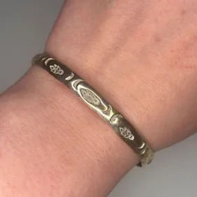 Vintage gold plated over sterling silver bangle bracelet