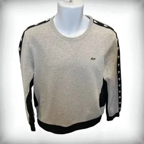Lacoste Sport Men's Tape Logo Sweatshirt - Grey & Black