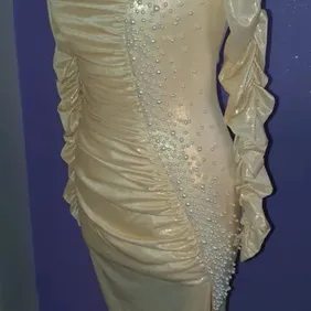 New without tags, gold dress with pearls