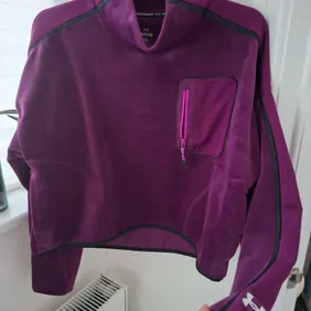 Under Armour UA Journey Velour Fleece Mock Neck Top - Purple, Size S/MInsanely soft UA fleece mock n