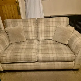 Free 2 seater sofa, nice clean condition, from a pet and smoke free home. 3 years old. Collection on