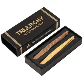 Experience the ultimate precision with these TRIARCHY INTERNATIONAL 24K Gold Plated Premium Tweezers