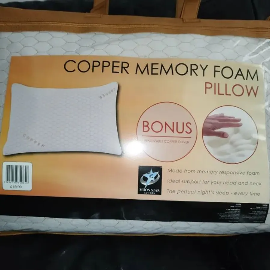 2 X CopperInfused Memory Foam Pillow Sleep & AntiAging Miracle
