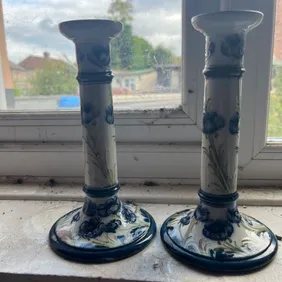 Rare moorecroft McIntyre candlesticks great condition and great value for money 