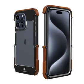 Unleash Elegance & Durability with R-JUST Ironwood Metal+Wood iPhone 15 Pro Max Case