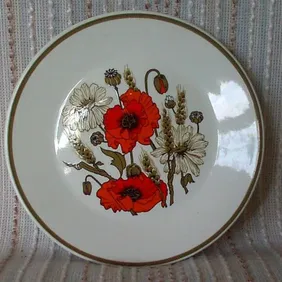 J&G Meakin 'Poppy' 7" Side Plate, retro, vintage, mid century