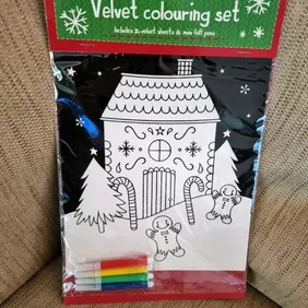 Velvet Colouring Set for Kids - Christmas themed. 