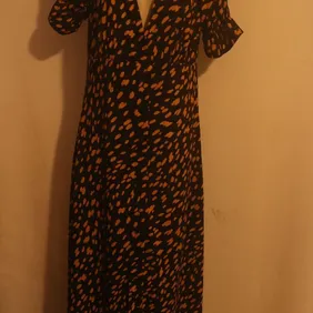 new asos summer dress black and yellow spotted size 12 sealed