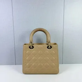 Lady Dior Medium Camel Lambskin Leather