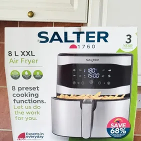 Salter XXL 8L Hot Air Fryer - New in Box - 1800W w/ 8 Presets & Digital Panel