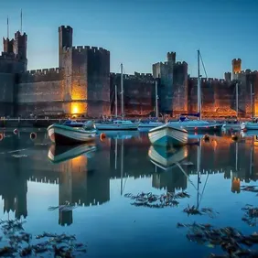 Caernarfon Castle Wales - Photographic Print Greetings Card