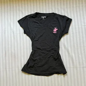 Stylish Black T-Shirt with Pink Accents - Unisex, All Sizes Available