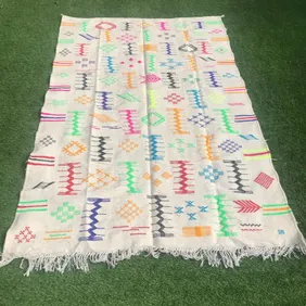 Multi coloured Handmade Moroccan rug