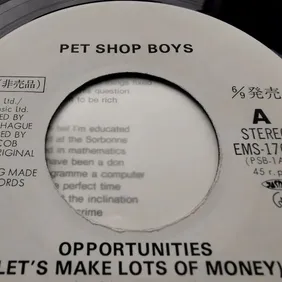 Pet Shop Boys - Opportunities (Let's Make Lots Of Money) Rare Japanese Promotional 7" Single - Compl