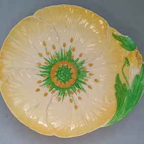 Carltonware Yellow Flower Plate, vintage, retro, shabby chic, mid century
