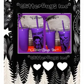 Purple Wednesday Addams Eco Cold Cup | Surprise Gift & Free UK Shipping