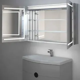 Diamond X Collection Light-Up Vanity Mirror - Shaver Plug & Sensor Lights - New!