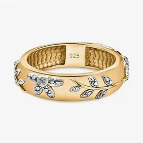 Band Ring in 14K Gold Overlay Sterling Silver Rings for Ladies