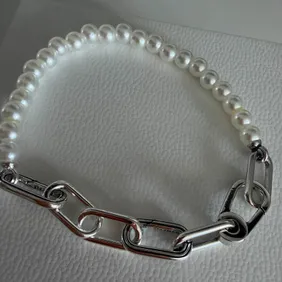 Pandora pearl chain link bracelet 20cm