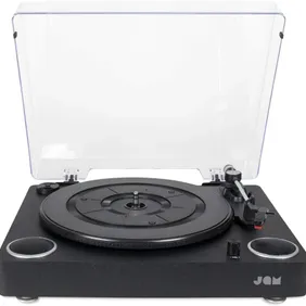 JAM Sound Turntable Player, Vinyl Record Player, Built-In Dual Stereo Speakers, USB Connection, RCA 