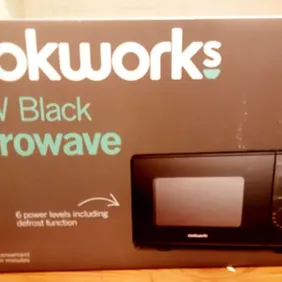 Brand New Cookworks Black Microwave - Unused in Original Packaging