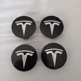 4 Centre Caps Alloy Wheels Tesla 56mm Genuine Colour 