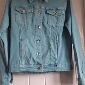 Turquoise Denim Jacket – Voggo – Size XL (Fits M)
