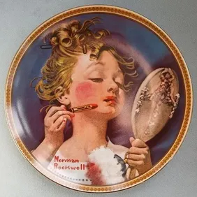 Norman Rockwell 'Making Believe at the Mirror' Plate, Knowles (USA) 1982